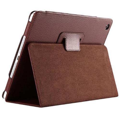 Auto Flip Litchi PU Leather Cover For New ipad.