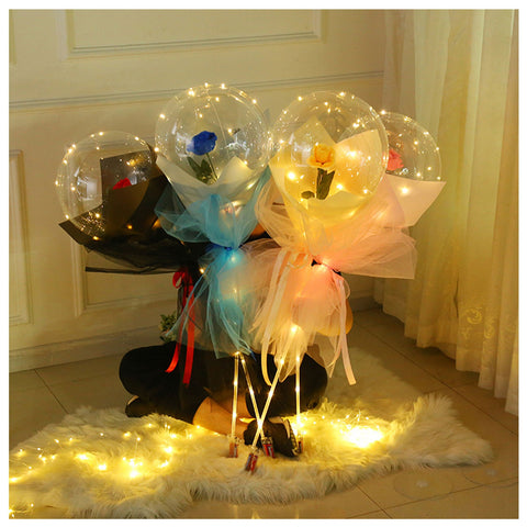 Image of LED Luminous Balloon Rose Bouquet