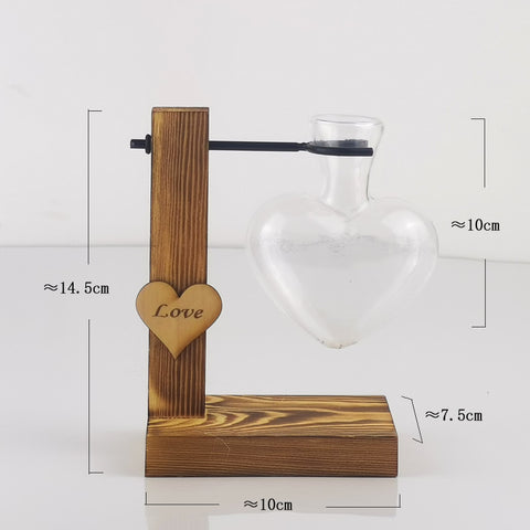 Image of Creative Love Hydroponic Transparent Glass Vase