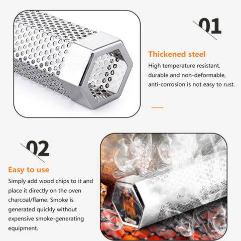 Image of Stainless Steel BBQ  Smoker Box Tube Tools