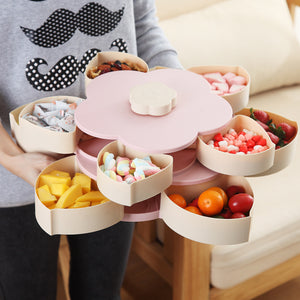 Petal-Shape Rotating Snack Storage Box