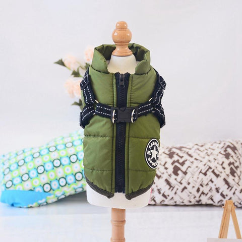 Image of Autumn Winter Pet Skiing Costume Sleeveless Cotton.