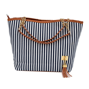 Striped Canvas Handbag