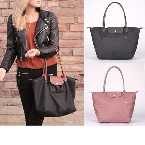 Image of Folding waterproof nylon handbag.