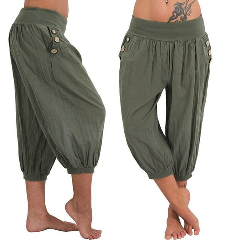 Image of Plus Size Loose Knee Length Trousers