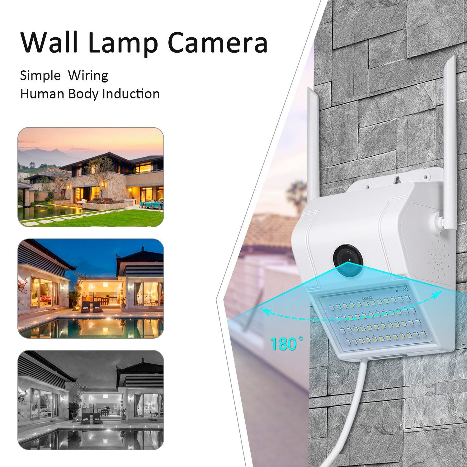 1080P Multifunctional WIFI Wireless Surveillance Outdoor Wall Light Webcam.