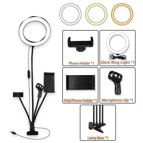 Image of 8inch LED Ring Light kit for Makeup Tutorial.