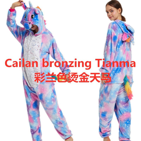 Image of Unicorn Rainbow One-Piece Pajamas