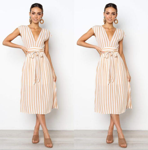 Image of Casual Stripe Dress