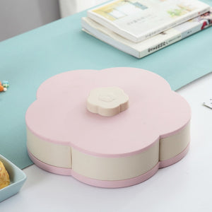 Petal-Shape Rotating Snack Storage Box