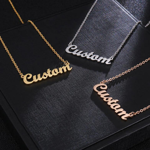 Image of Stainless Steel Name Necklace Personalized Letter.