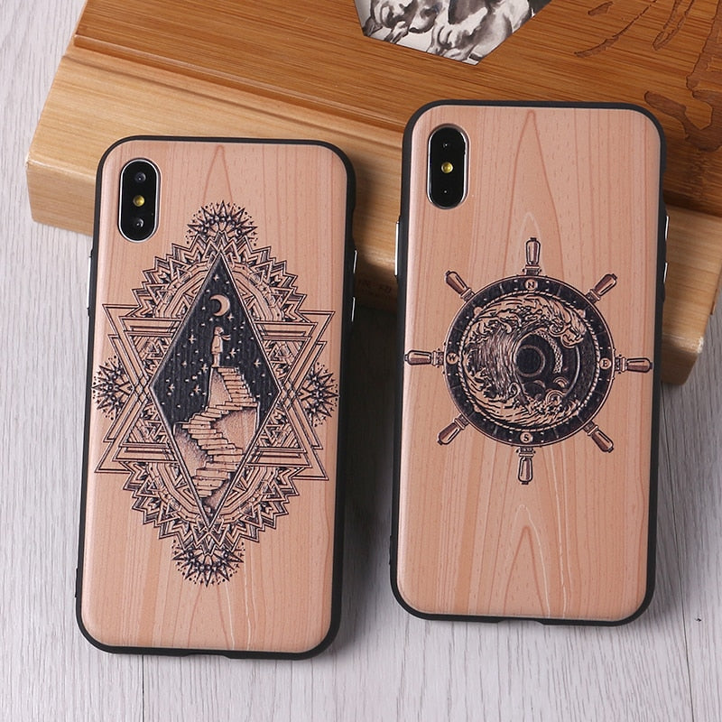 Imitative Wood Cover For Iphone