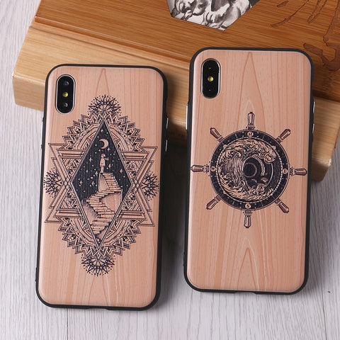 Image of Imitative Wood Cover For Iphone