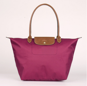 Folding waterproof nylon handbag.