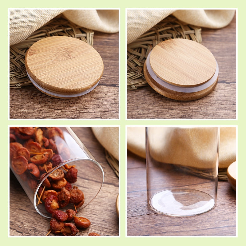 Glass Jar With Bamboo Lid