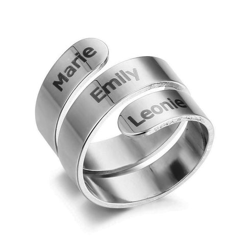 Image of Personalized Titanium Engraved Name Ring
