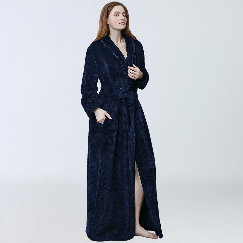 Women Winter Extra Long Robe Soft Warm  Dressing Gown.