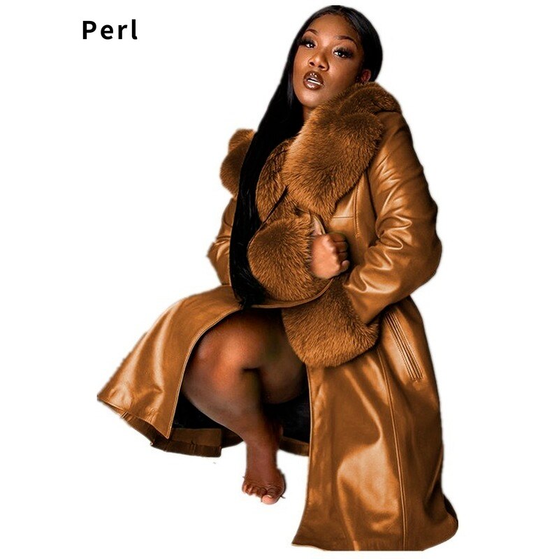 Fur Collar Zipper Coat