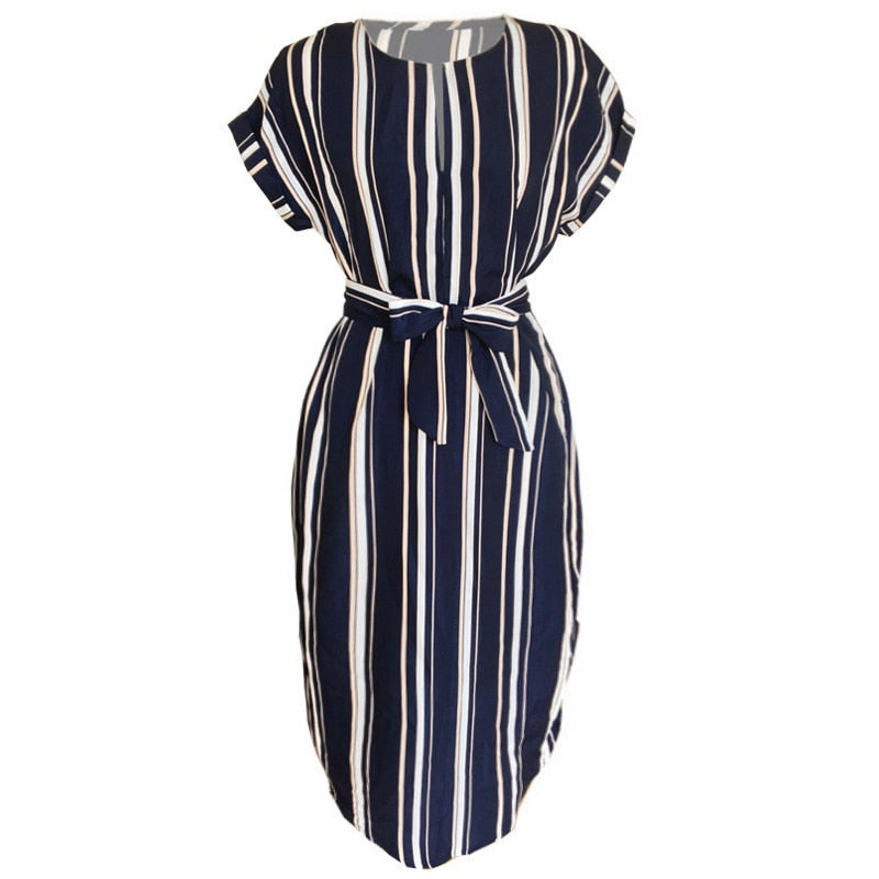 Striped Office Pencil Dress