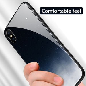 Tempered Glass Space Phone Case For iPhone