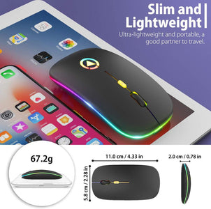Wireless Mouse Bluetooth RGB Rechargeable LED.