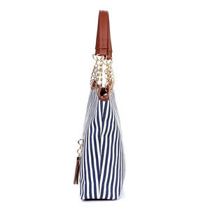 Striped Canvas Handbag