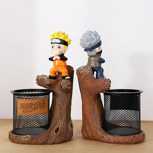 Anime cartoon metal grid pen holder