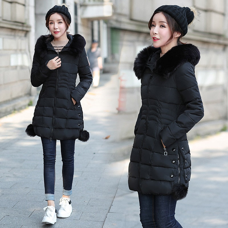 Faux Fur Women Winter Jacket.
