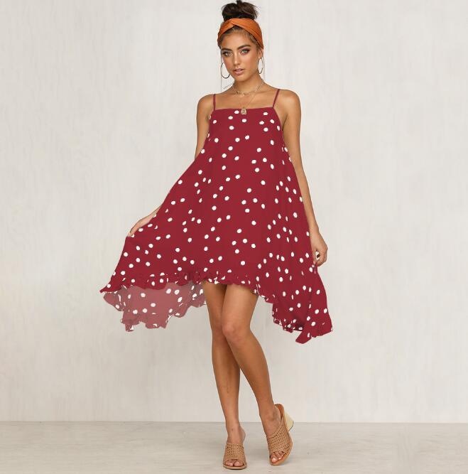 Bohemian Polka Dot Print Dress