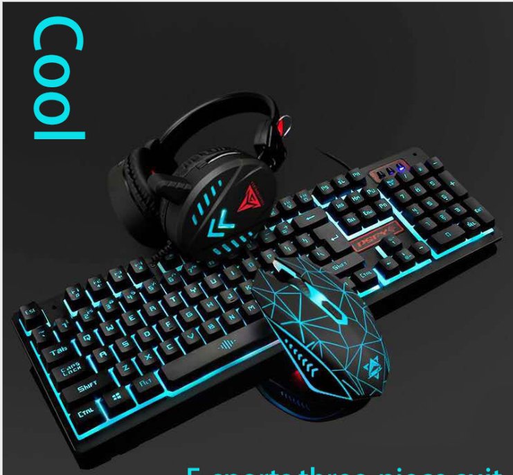 Waterproof LED Keyboard Mouse Headset Gaming set
