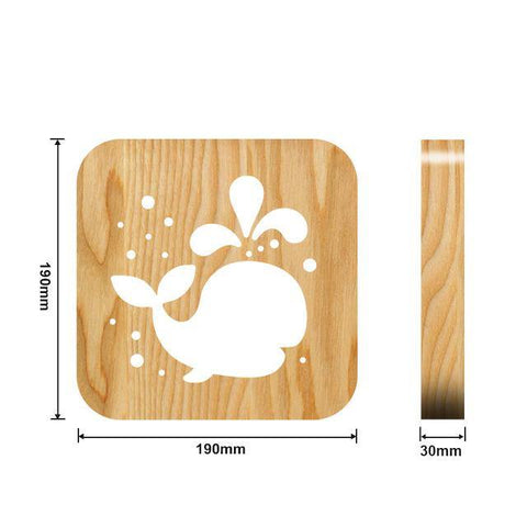 Image of Wooden Animal Luminaria 3D Lamp USB Powered Desk Lights.