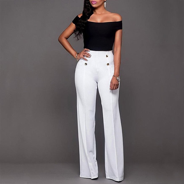Wide Leg High Waist Casual Pants