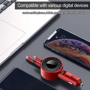 3-IN-1  IOS/Android/Type-C USB Car Charger