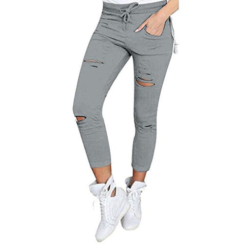 Image of Denim Stretch Ripped Jeans.