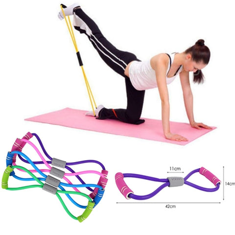 Image of Yoga Gum Fitness Resistance 8 Word Chest Expander Rope.