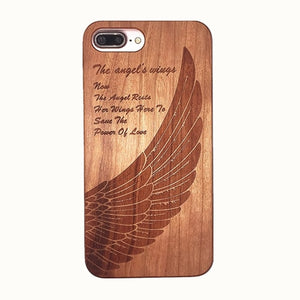 Engraving Real Wood Cell Phone Case for iPhone