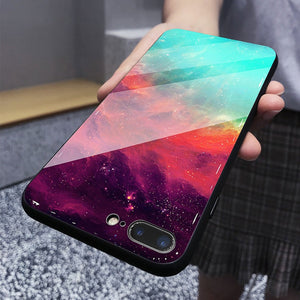 Tempered Glass Space Phone Case For iPhone