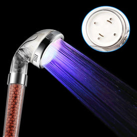 LED Multicolor Rainbow SPA Ionic Filter hand held Shower head