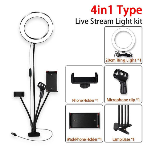 Image of 8inch LED Ring Light kit for Makeup Tutorial.