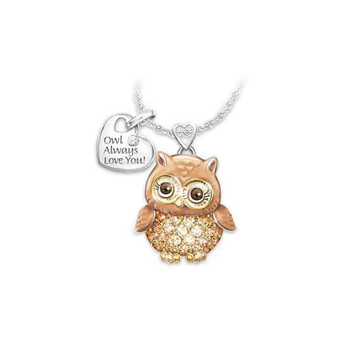 Image of Bee Owl Necklace.