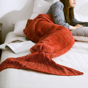 Mermaid Tail Blanket Handmade Knitted.