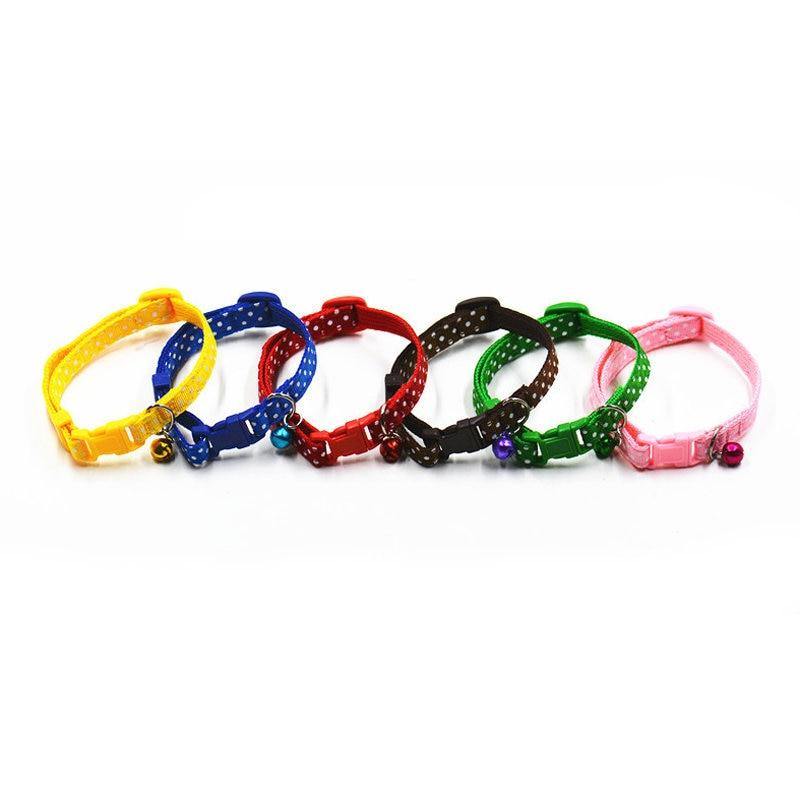 1Pc Adjustable Dot Printed Little Dog Collars.