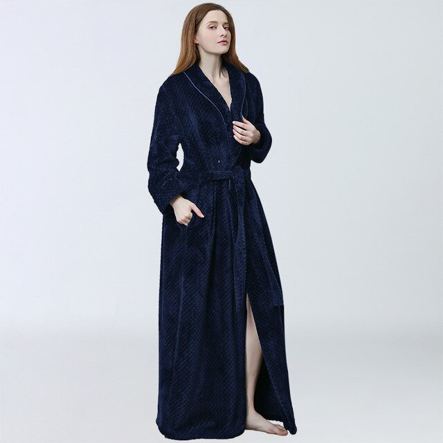 Women Winter Extra Long Robe Soft Warm  Dressing Gown.