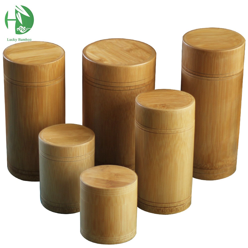 Bamboo Storage Bottles Jars Wooden Small Box Containers
