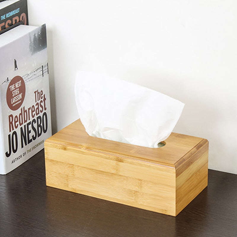 Bamboo Tissue Holder Case