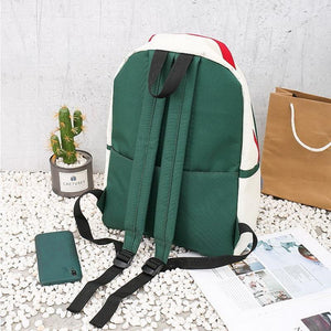 FUNMARDI 4Pcs/Set Panelled Women Backpack Canvas Cat Pattern.