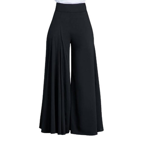 Image of Loose Stretch High Waist Wide Leg Long Pants Palazzo Trouser.