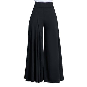 Loose Stretch High Waist Wide Leg Long Pants Palazzo Trouser.