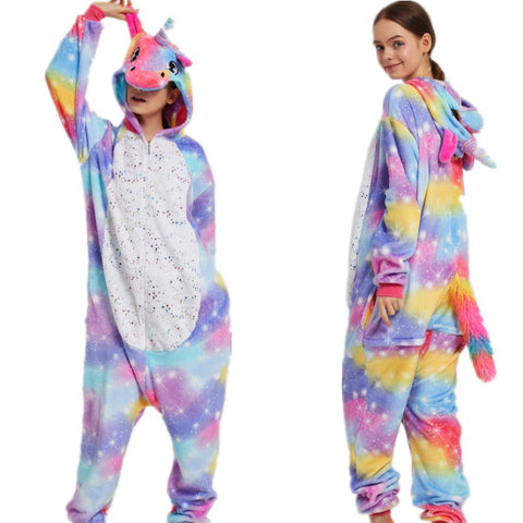 Image of Unicorn Rainbow One-Piece Pajamas