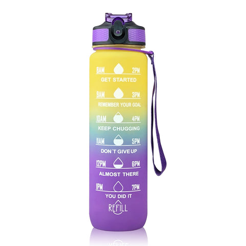 Image of Sports Straw Water Cup Tritan Gradient Bounce Cover Water Bottle